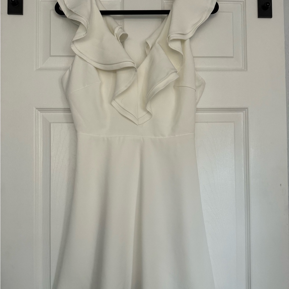 Lulu's White Ruffle Mini Dress